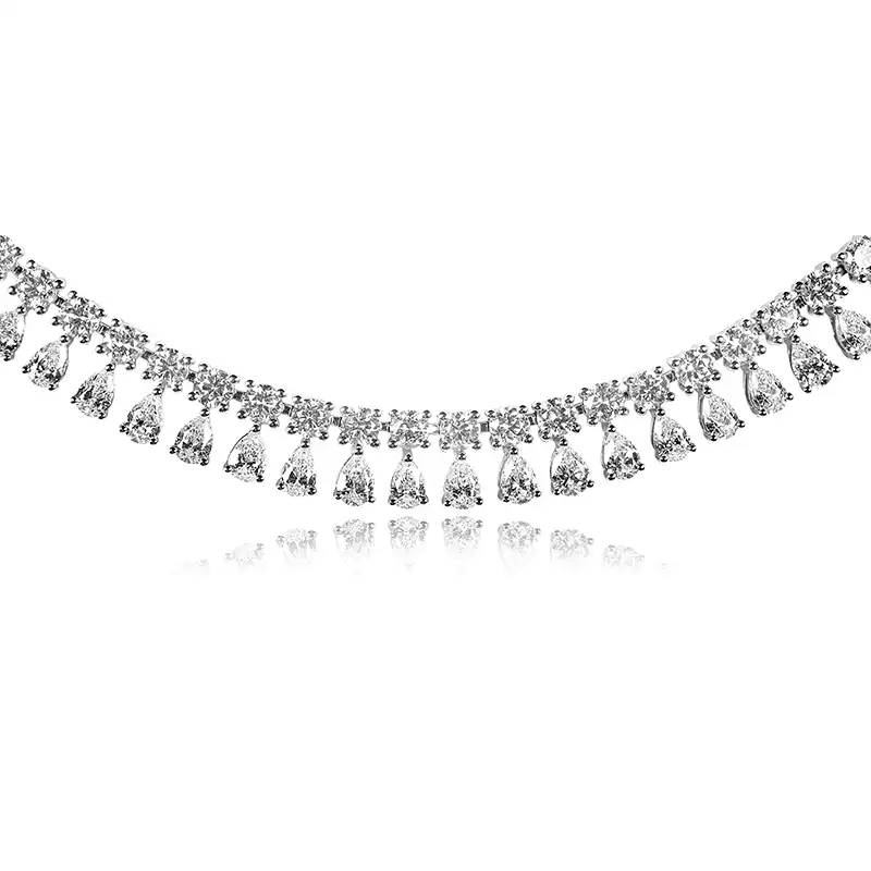 Pear shaped Fancy Diamond Necklace Set